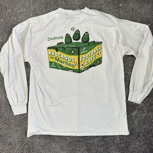 Mens Football Cafe FC USA Avocados De Martino White Long Sleeve T Shirt Tee Sz L